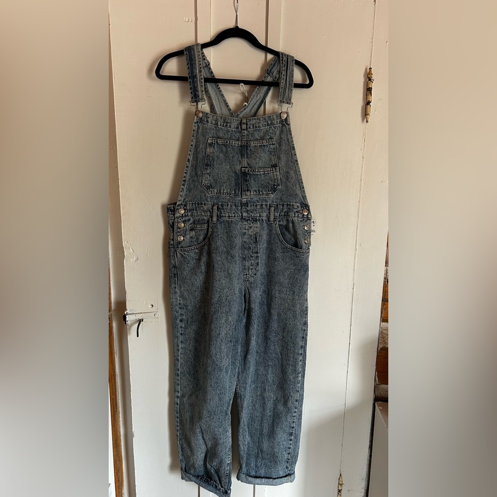 Free People “Ziggy” Cotton Denim overalls size large BNWT - Picture 2 of 8